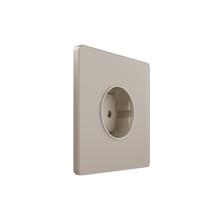 Розетка С/У с ЗК (250В, 16А, защит.шторки), Песчаный берег | Systeme Infinity FSE000545